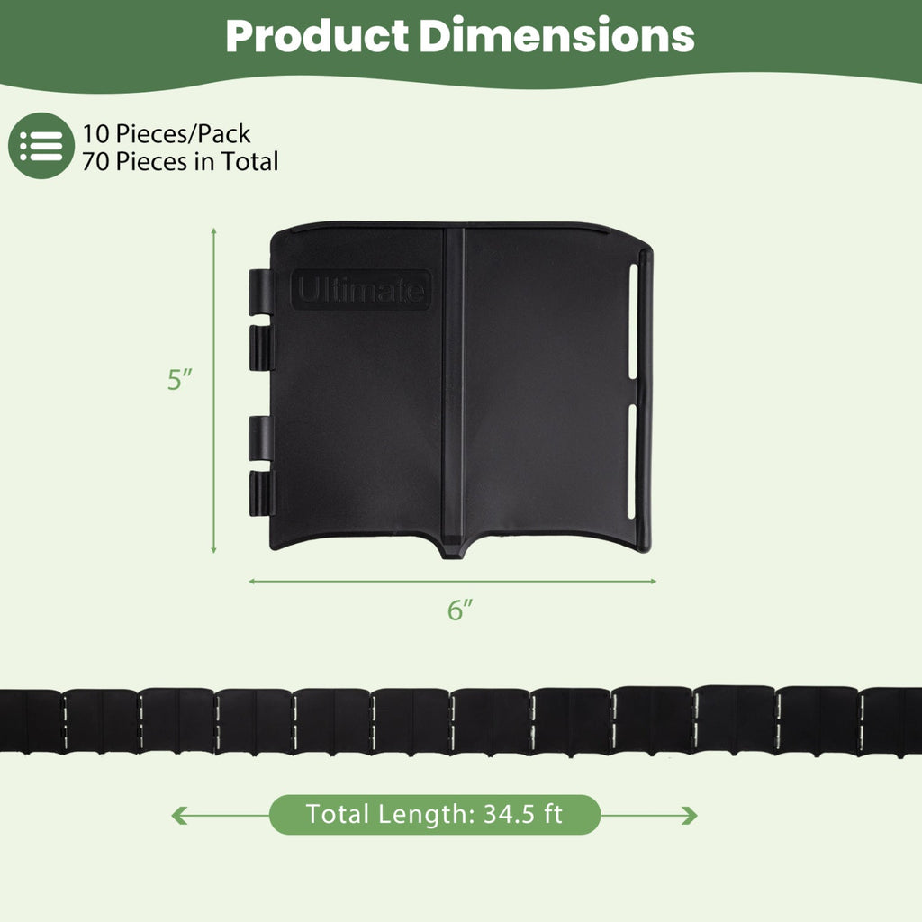 Garden Edging Borders 70-Piece Interlocking No-Dig Set