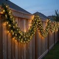 50 ft Long Pre-Lit, Christmas Garland Pathway Lights, 400 - 5mm Warm White LED Lights
