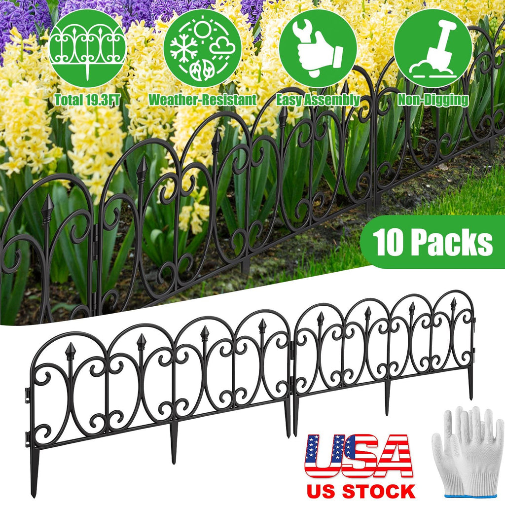 Garden Edging Border Panels 10-Pack with Rotatable Connectors