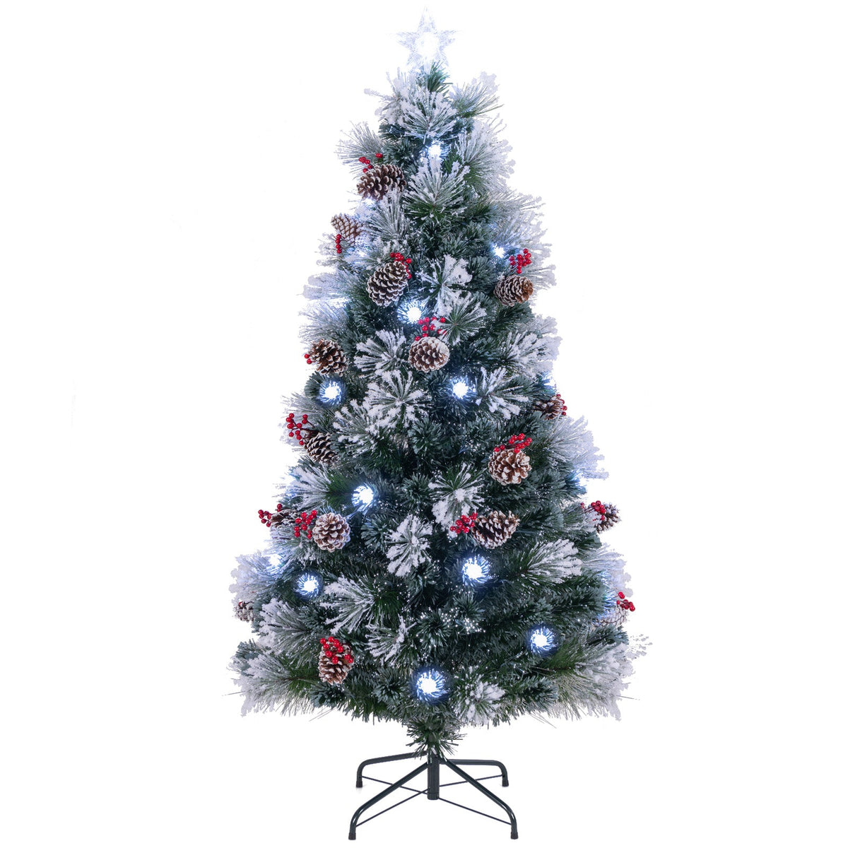 5 FT Flocked Christmas Tree with 8 Lighting Modes