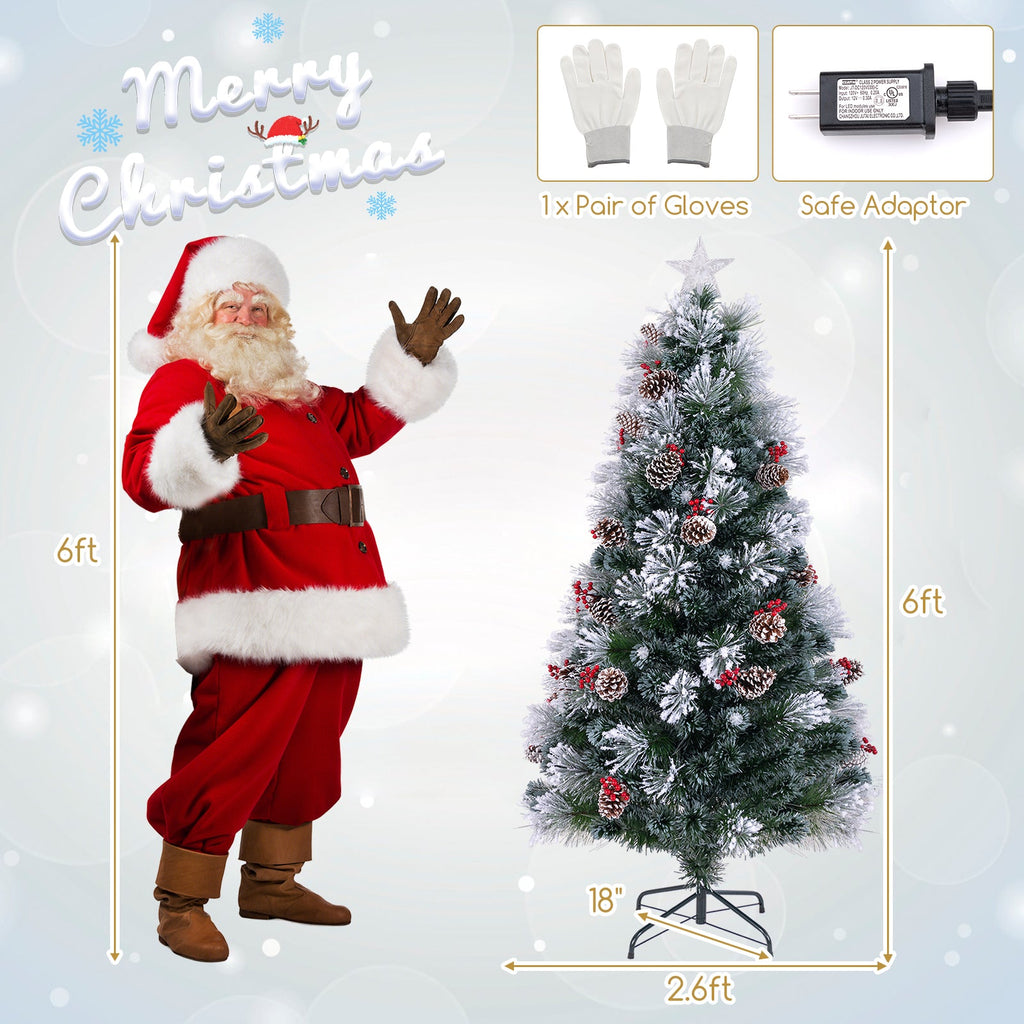 5 FT Flocked Christmas Tree with 8 Lighting Modes
