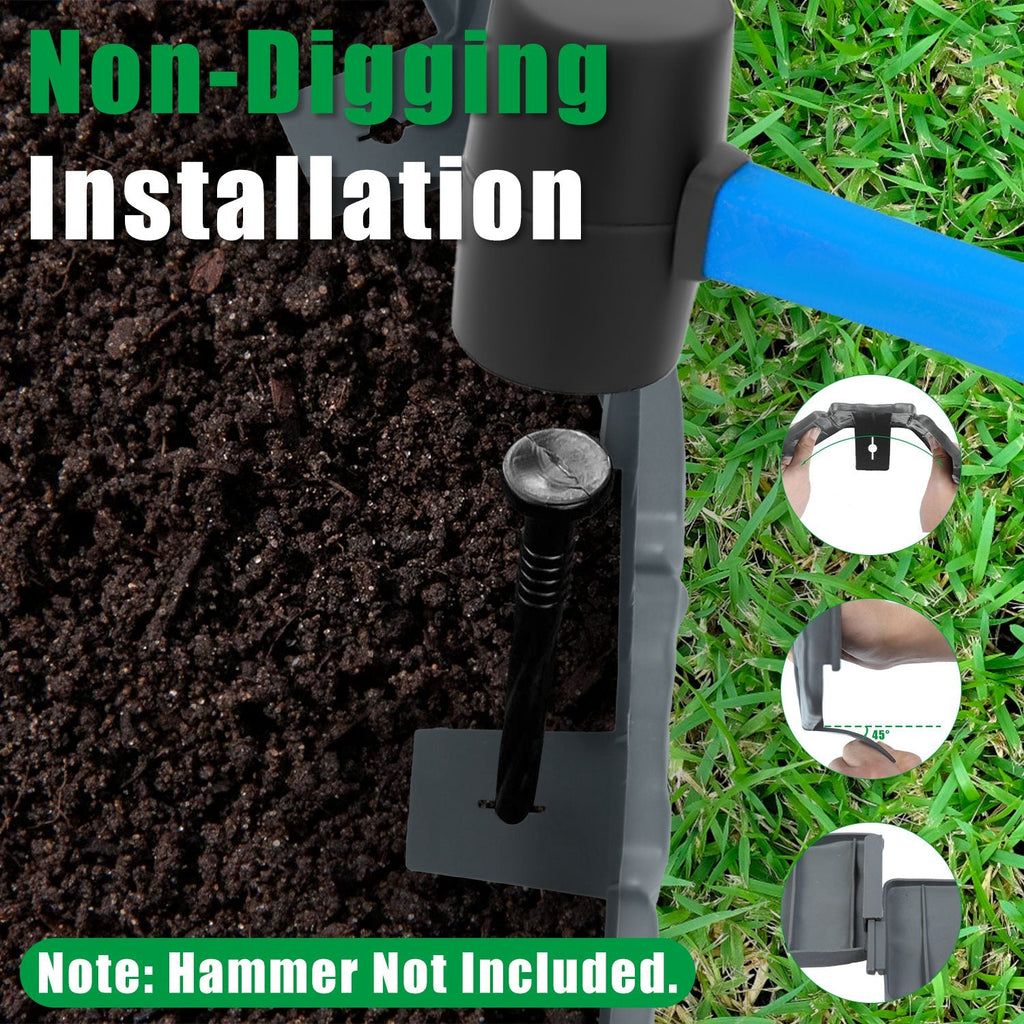 Plastic Landscape Edging 16FT Cobblestone Garden Border Kit