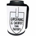 3dRose Sven Herkenrath Quotes - Gardening is cheaper than Therapy Quote Phrase Trendy Work Spade - Can Cooler Bottle Wrap (cc_254416)