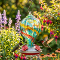 Solstice Balloon Hand Blown Glass Hummingbird Feeder BA06B